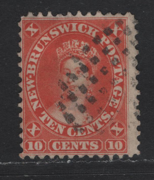 Lot 6 New Brunswick #9 10c Vermillion Queen Victoria, 1860 Cents Issue, A Fine Used Single, Perf 12x1175