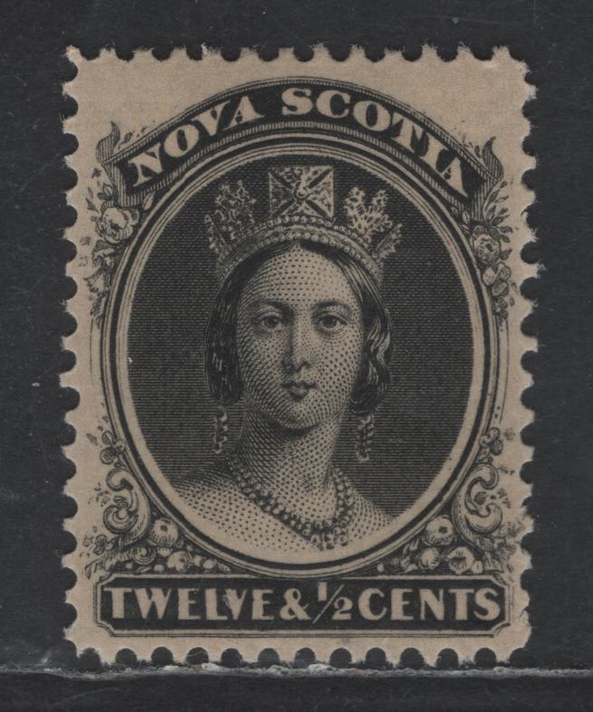 Lot 69 Nova Scotia #13 125c Black Queen Victoria, 1860-1863 Queen Victoria Issue, A VFOG Single, Yellowish Paper, Perf 12x1175