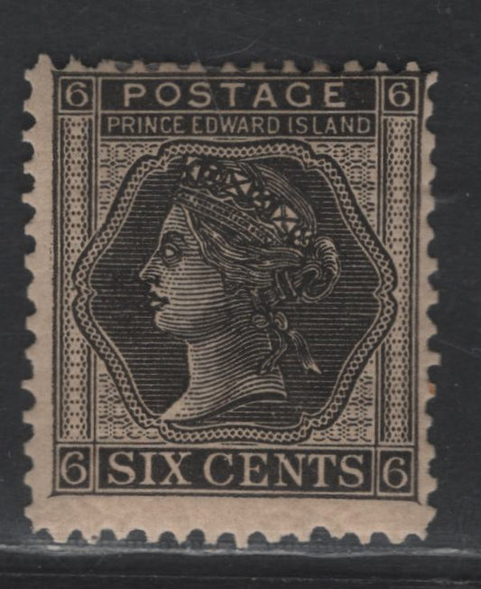 Lot 76A (C) PEI #15c 6c Black Queen Victoria, 1872 Queen Victoria Cents Issue, A FOG Single, Perf 12.5x12.25