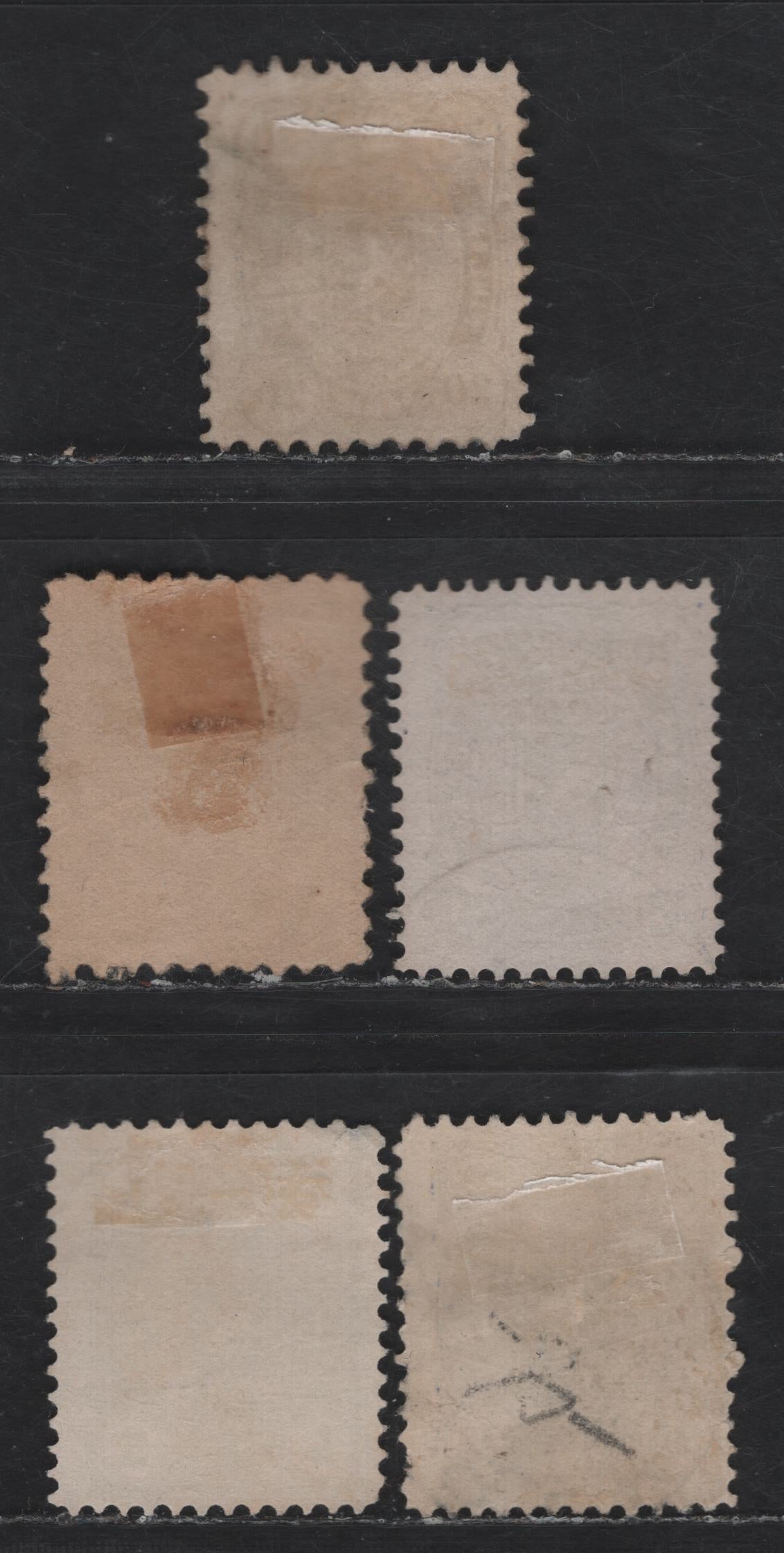 (C) Finland SC#21-a, 28, 31a, 34 20p - 25p Ultramarine Coat of Arms, 1875-1885 Coat of Arms Issue, 5 Fine Used Singles, Perfs 11 & 12.5, 4 Numerals