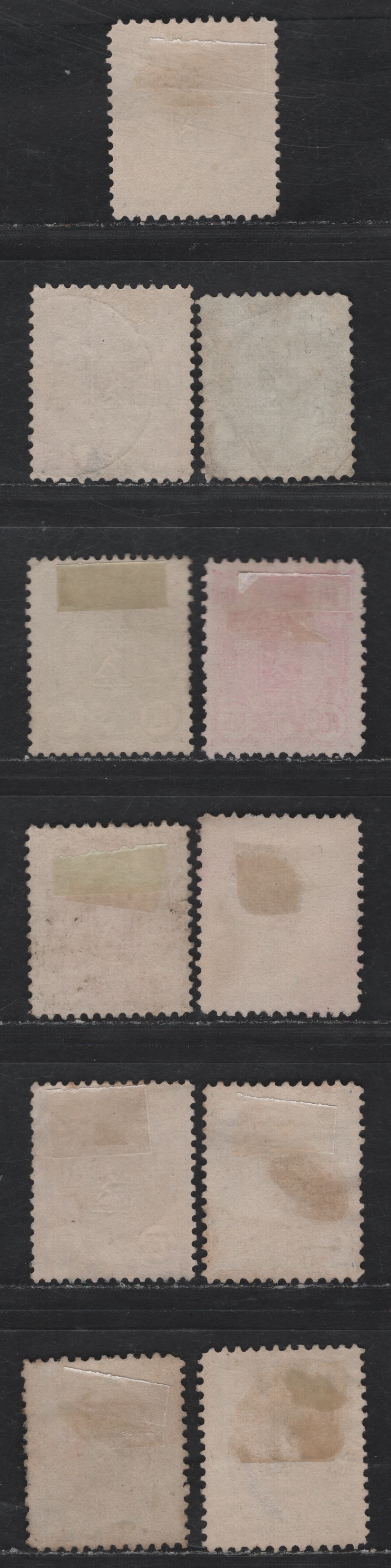 Lot 164 (C) Finland SC#38-39, 40a, 41-a, 42-a, 43-a 2p - 1m Gray - Slate Pink Coat of Arms, 1889-1892 Coat of Arms Issue, 11 Very Fine Used Singles, Perf 12.5, 3 Numerals, Shade Variations.