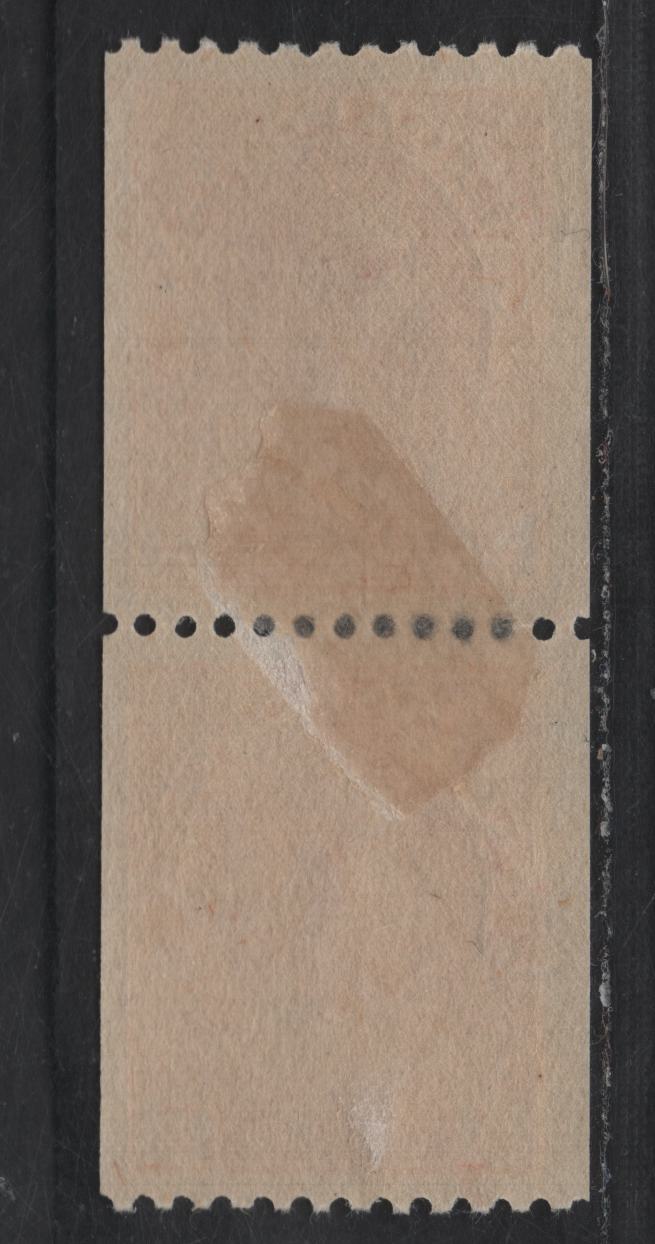 Lot 21 Canada #132 2c & 3c Carmine King George V, 1915-1924 Admiral Coil Issue, A FOG Pair, Perf 12 Horizontal, Retouched Frameline.