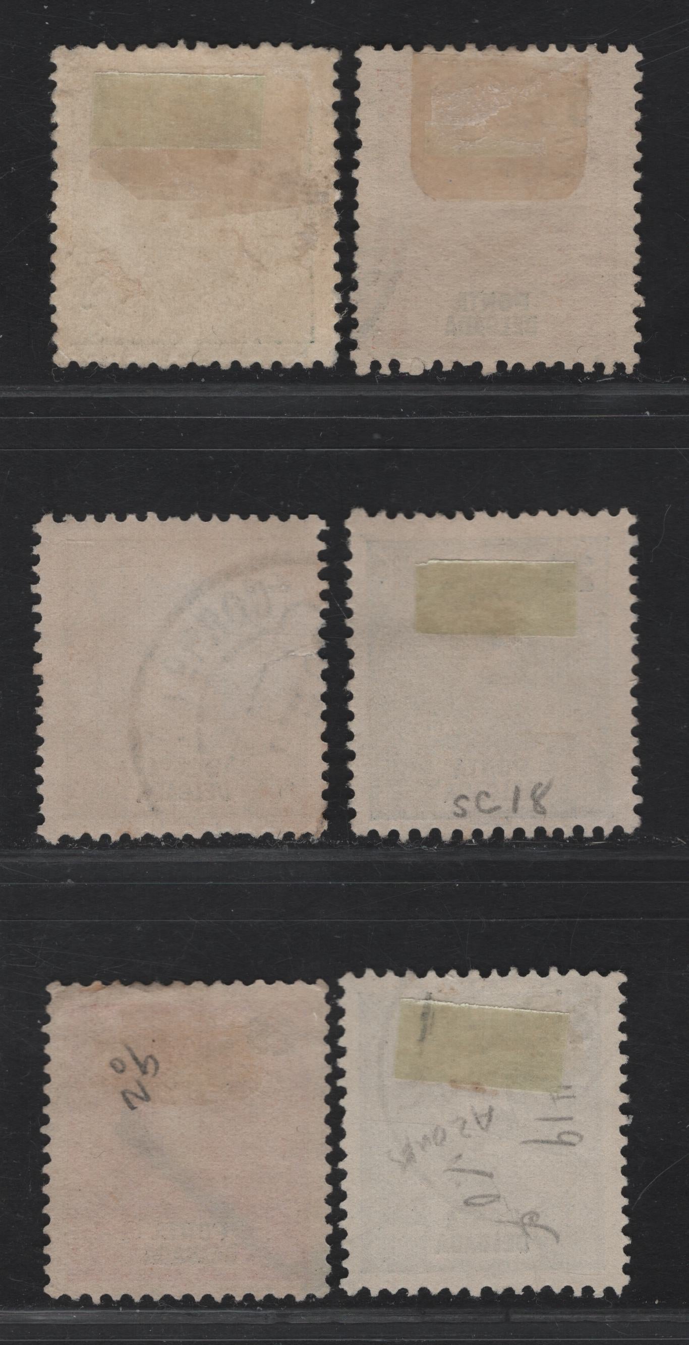 Lot 221 Ponta Delgada SC#5a, 14, 18-21 25r - 50r Green - Blue King Carlos, 1892-1905 King Carlos On Enamelled Paper & Keyplates, 6 Very Fine Used Singles