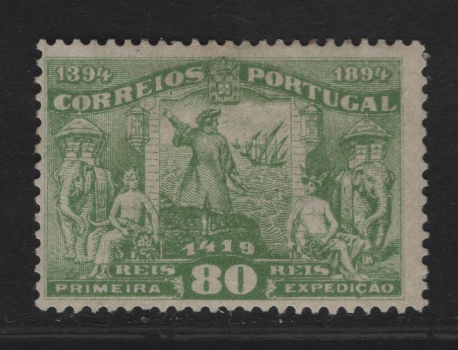 Lot 230 Portugal SC#104 80r Yellow Green Prince Henry The Navigator, 1894 Prince Henry Issue, A FOG Single