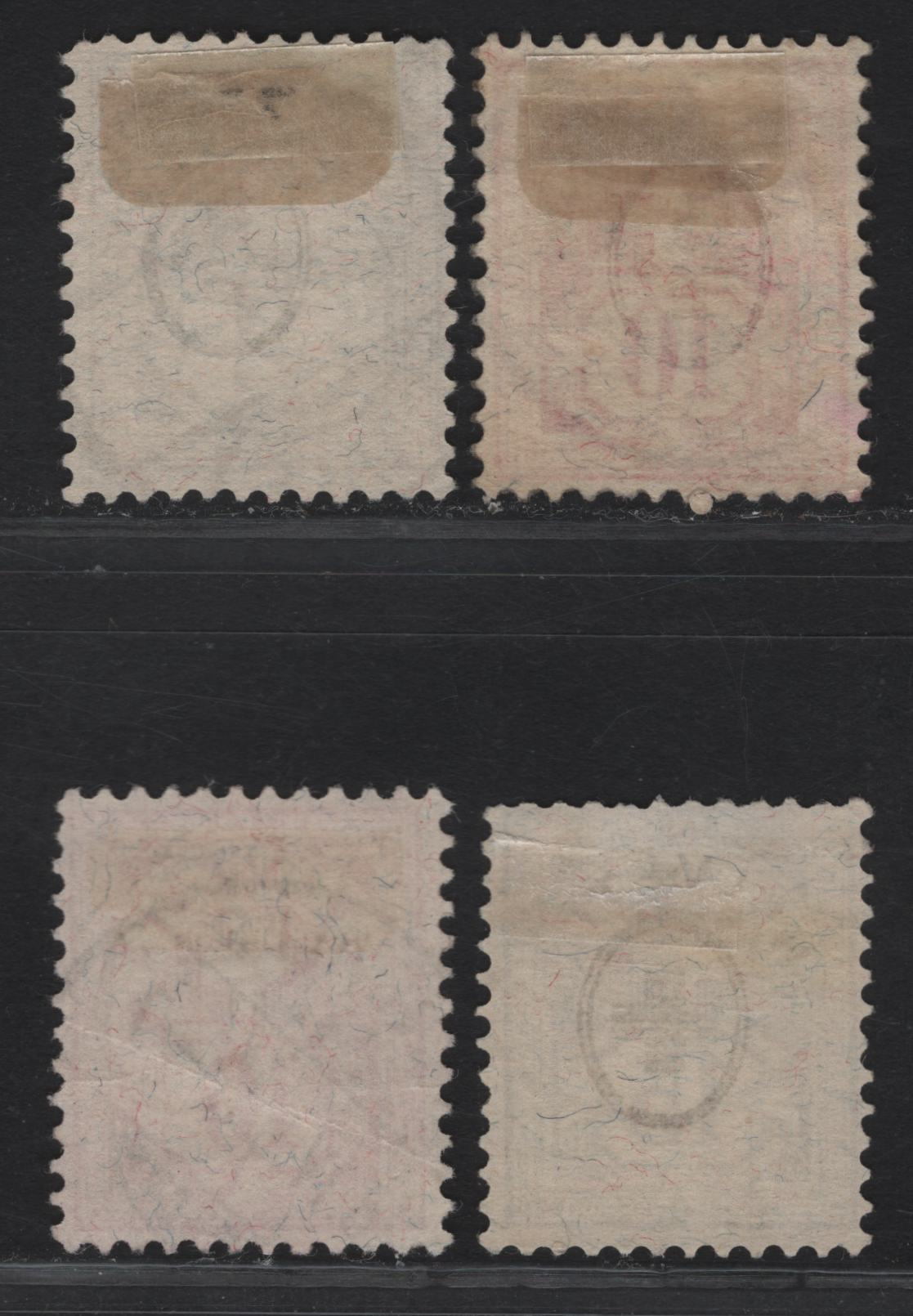 Lot 296 (C) Switzerland SC#69a, 73a, 76b 2c - 15c Olive Brown - Dull Purple Numerals, 1882-1899 Numeral Issue, 4 Fine/Very Fine Used Singles, Thick Cross Wmks (Type 1), Granite Paper