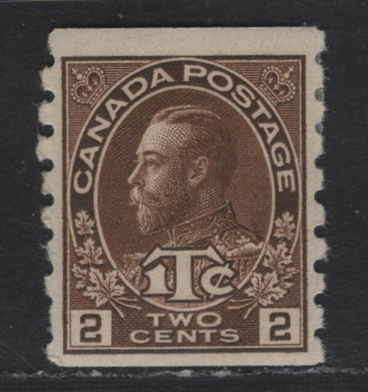 Lot 32 Canada #MR7 2c + 1c Brown King George V, 1916 War Tax Issue, A FOG Single, Die 2.
