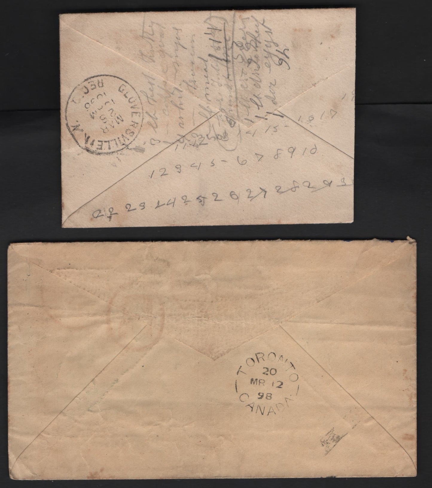 Lot 38 Canada #41 3c Orange Red Queen Victoria, 1870-1893 Small Queen Issue, A Very Fine Used Single On Piece, Rennie's Seed Cover, Showing A Large White Dot Behind The Queen, Due to Plate Damage, Cancelled Both March 1896 & 1898.