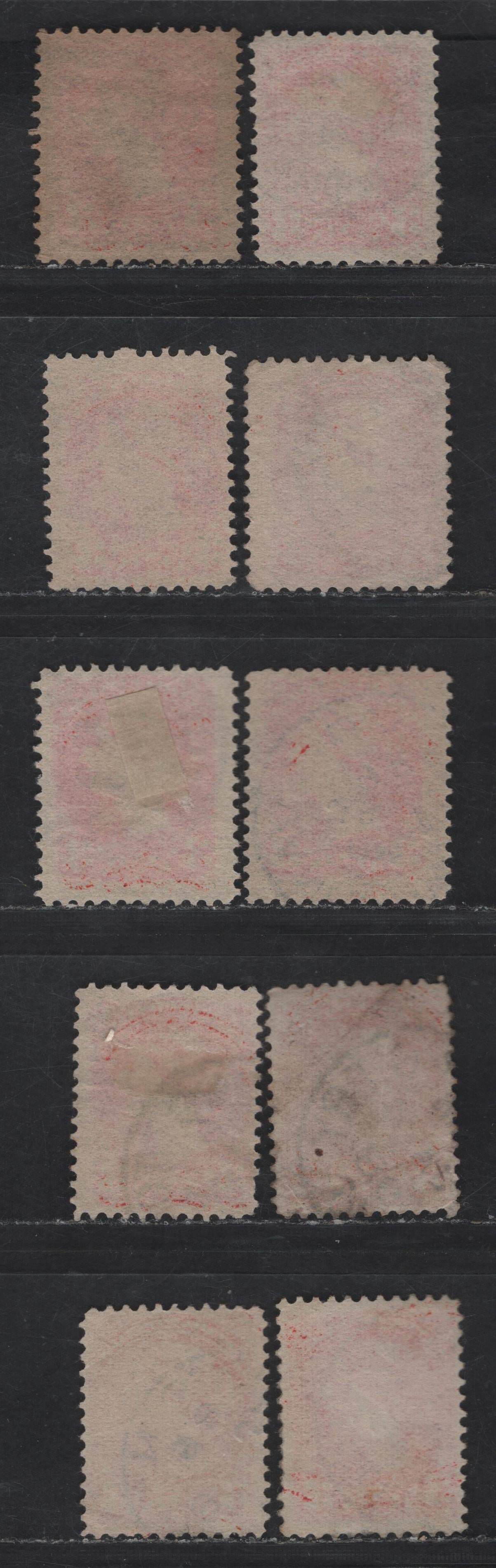 Lot 47 Canada #41 3c Orange Vermillion Queen Victoria, 1870-1893 Small Queen Issue, 10 Fine Used Singles, Late Second Ottawa Printings, 1898 Dated Cancels, Various Shades & Unchecked For Paper Types.