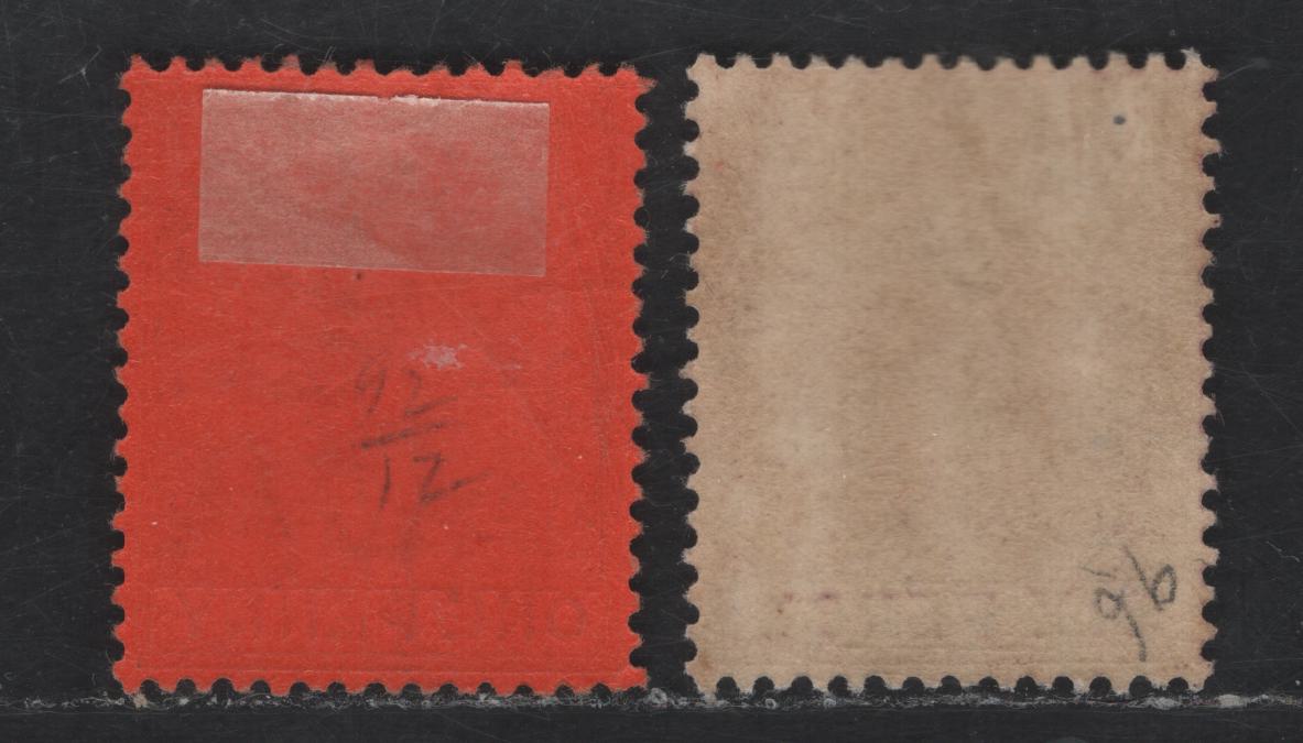 Lot 60 (C) Trinidad SG#128, 139 1d - 6d Black on Red - Black Britannia, 1901-1909 Britannia Keyplate, 2 F/VFNH Singles, Crown CA & Multiple Crown CA Wmk