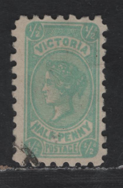 Lot 71 Australia (Victoria) SG#401ba 1/2d Pale Blue Green Queen Victoria, 1901-1910 Postage Issue, A Very Fine Used Single, Upright V over Crown Wmk, Perf 11, Hard to Find With Face Free Cancel.