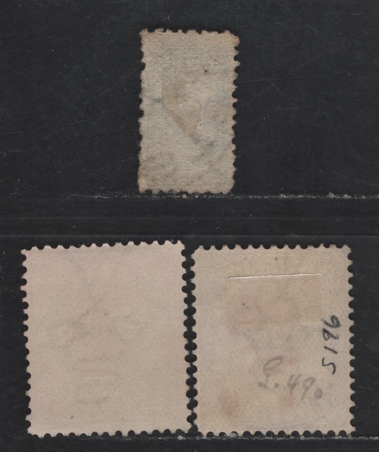 Lot 73 Australia (Victoria) SG#416b, 458-459 1/2d - 2d Blue Green - Reddish Violet Queen Victoria, 1905-1913 Postage Issue, 3 Fine/Very Fine Used Singles, 1/2d On Thin, Ready Gummed Paper With Horiz. Mesh, 1d Die 3 & 2d Die 2, V over Crown Wmk.