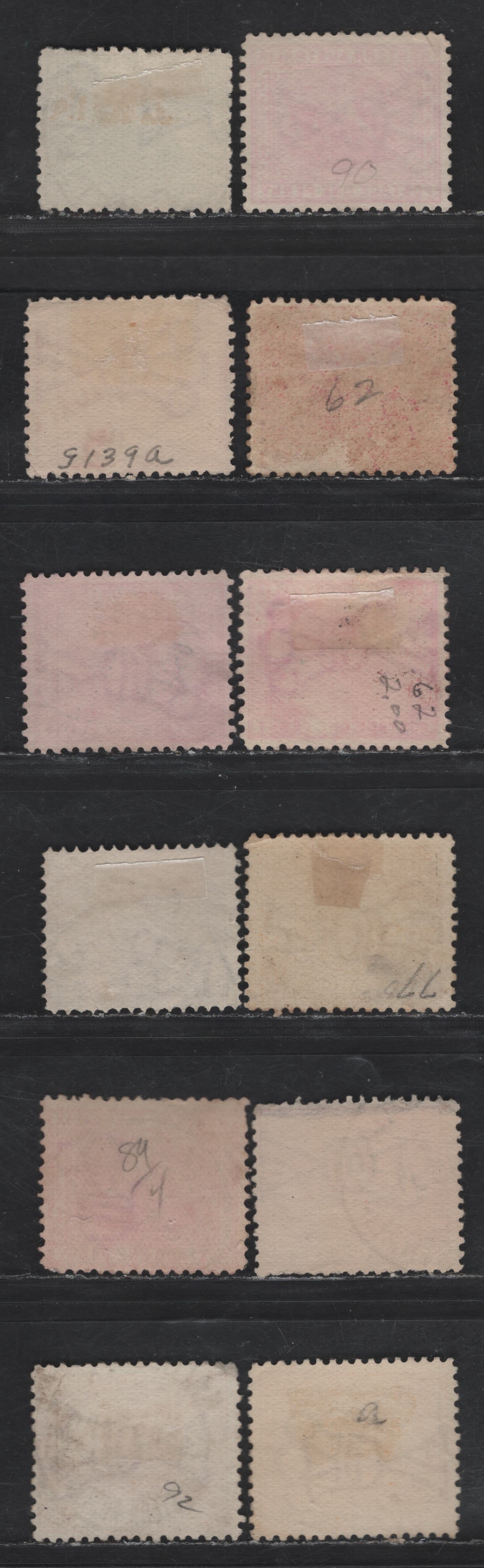 Lot 75 Western Australia SG#138, 139-b, 141, 142a-b, 145 1/2d - 9d Green - Orange Swans, 1905-1912 Swans & Queen Victoria Issue, 11 Fine/Very Fine Used Singles, Crown over A Wmk, Includes Additional Shades