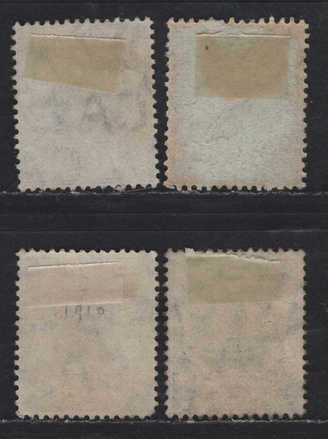 Lot 80 Bermuda SG#34, 40, 42 1/4d - 4d Brown & Violet - Blue & Chocolate Dry Docks, 1906-1910 Dry Dock Issue, 3 Very Fine Used Singles