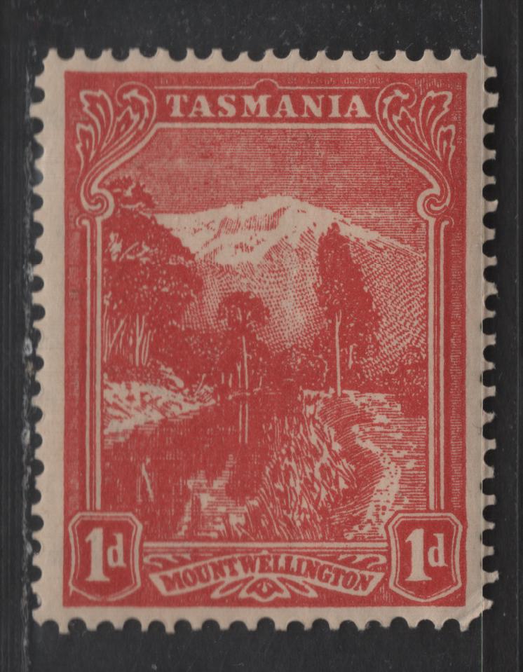 Lot 91 Tasmania SG#240d 1d Rose Red Mount Wellington, 1902-1904 Typographed Scenic Definitive Issue, A VFOG Single, Inverted V over Crown Wmk