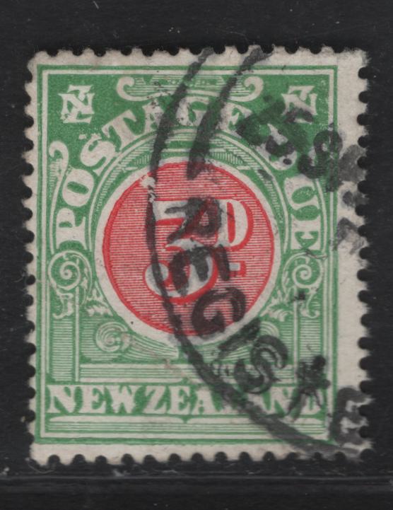 (C) New Zealand SG#D32 3d - 7d Carmine & Green Numeral, 1925-1935 Postage Due, A Fine Used Single, Perf 14x15, Cowan Paper