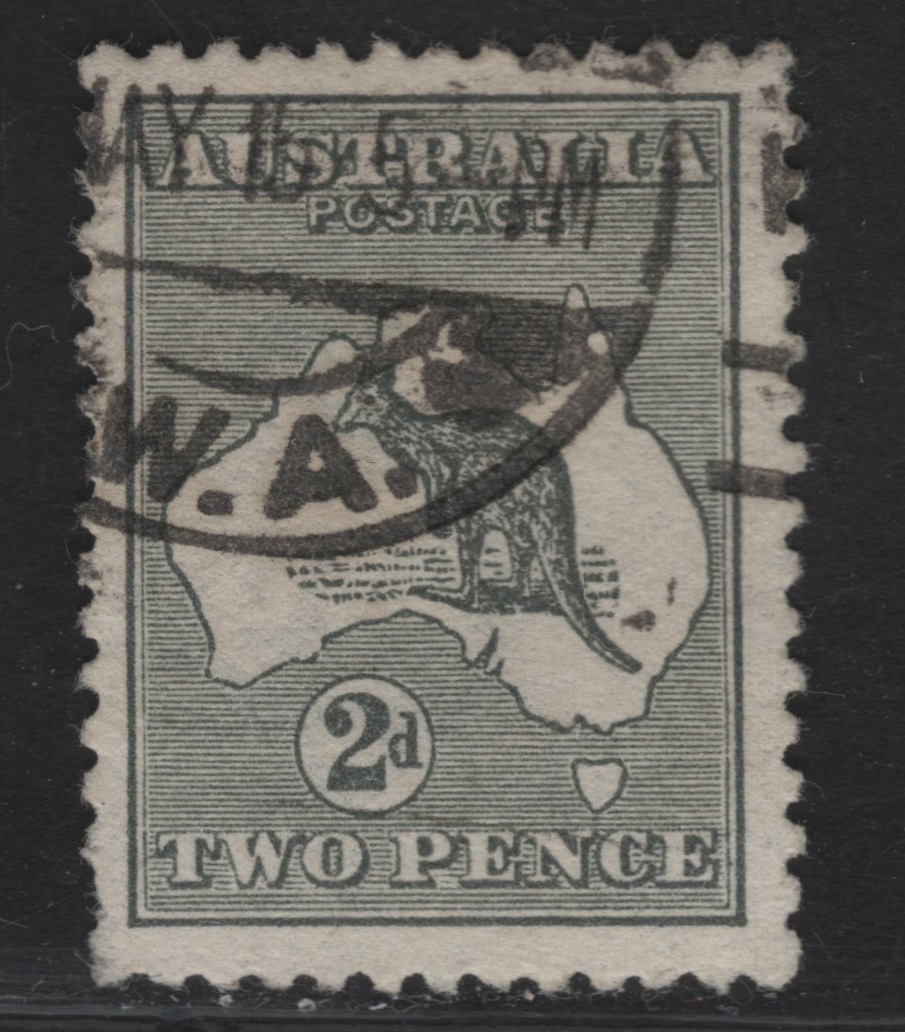 Lot 134 (C) Australia SG#3w 2d Gray Kangaroo & Map, 1913-1914 Kangaroo & Map 1st Issue, A Fine Used Single, Die 1, Inverted First Wmk
