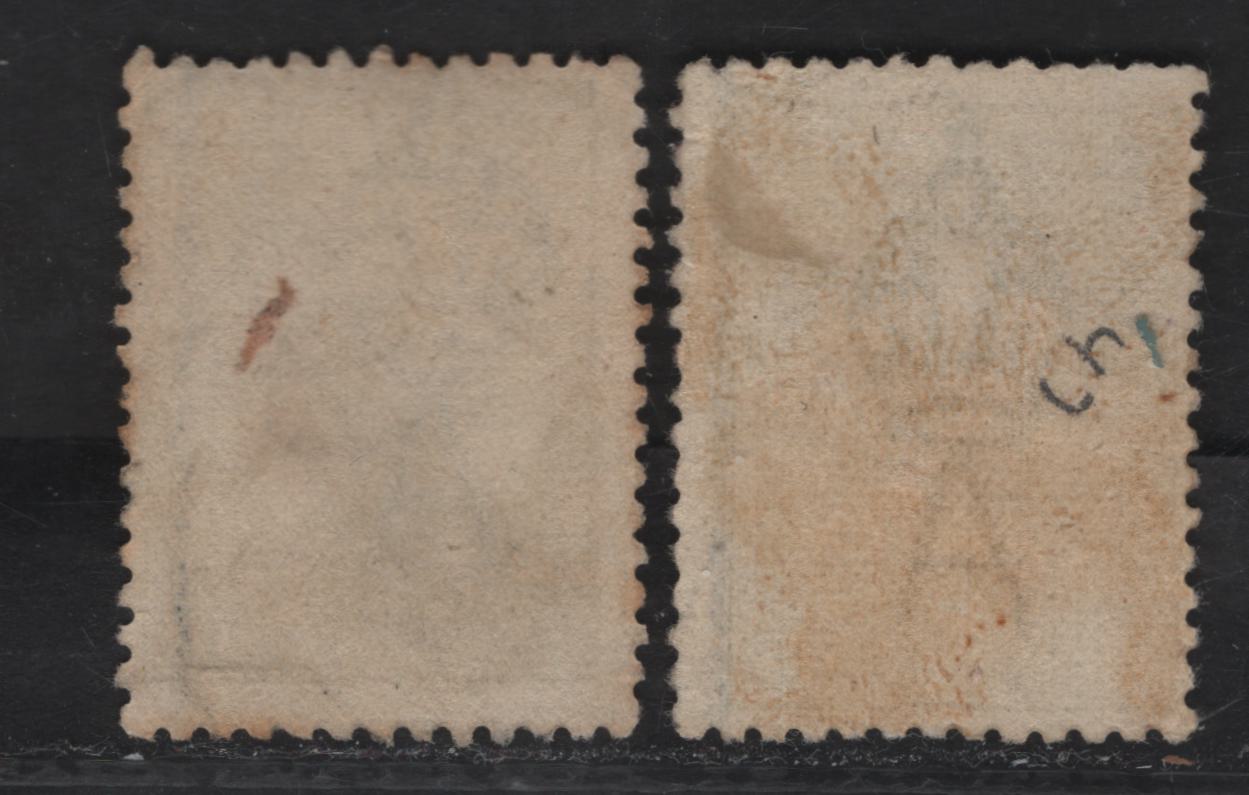 Lot 162 Australia SG#37, 37e 3d Light Olive Kangaroo & Map, 1915-1927 Kangaroo & Map 3rd Issue, 2 Fine Used Singles, 3rd Wmk, Dies 1 & 2b
