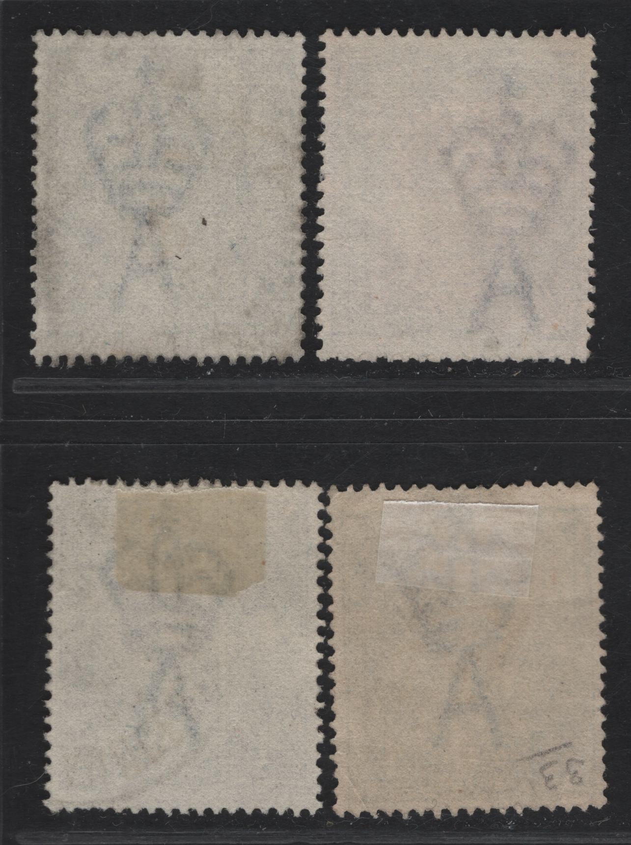 Lot 249 (C)  Australia SG#65, 65b 4d Ultramarine - Pale Milky Blue King George V, 1918-1923 KGV Heads Issues, 4 Fine/Very Fine Used Singles, Single Crown Wmk