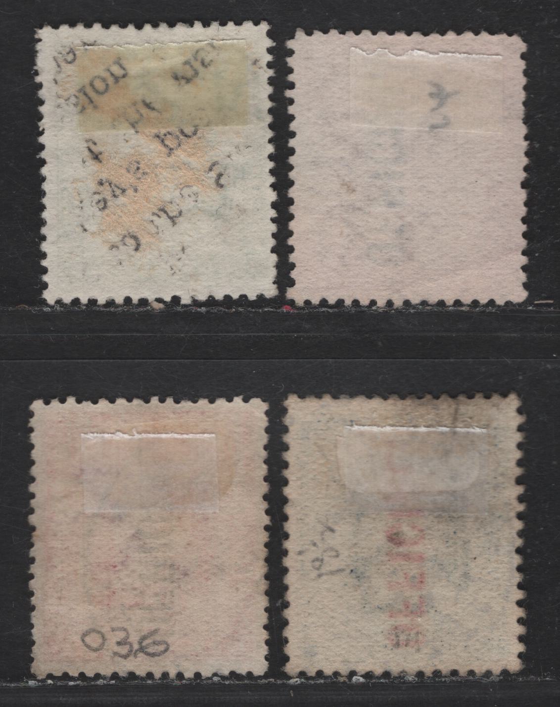 Lot 25 (C) New Zealand SG#O73-O75, O76b 1/2d - 8d Green - Indigo Blue King Edward VII, 1910-1916 King Edward VII Official Overprinted Issue, 4 Fine/Very Fine Used Singles, Perfs 14x14.5 & 14x13.5