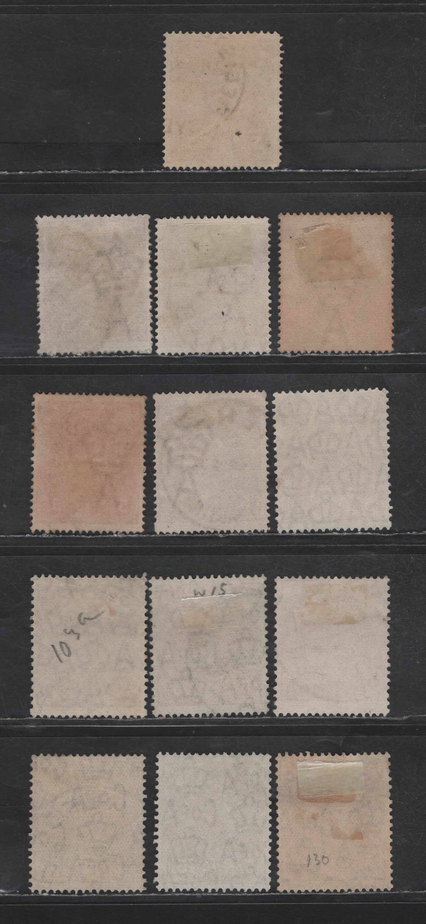 Lot 259 (C)  Australia SG#23,b,ba, 103a, 130 5d Brown King George V, 1914-1920 KGV Heads Issues, 13 Fine/Very Fine Used Singles, Complete Offering Of All Watermarks & Perfs, Including the line & Comb Perfs Of the Single Crown Wmk, Additional Shades.