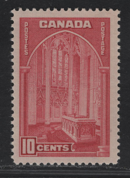 Canada #241a 10c Rose Carmine Memorial Chamber, 1938 Pictorial Issue, A VF-75NH SIngle With Paper/Gum Type CBN-A