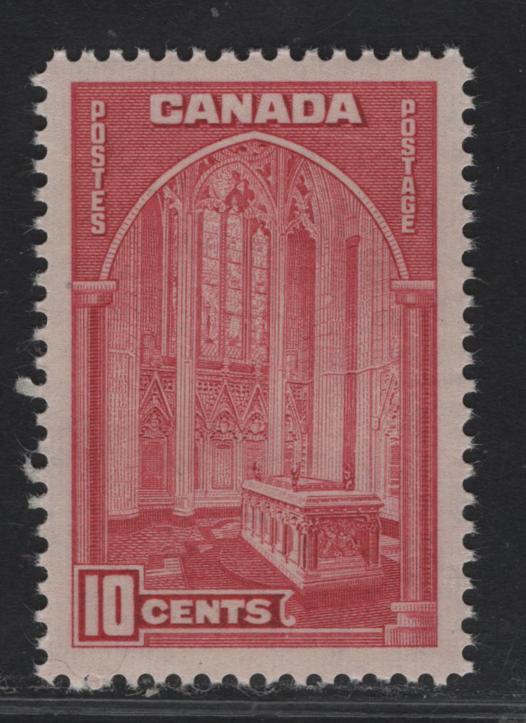 Canada #241a 10c Rose Carmine Memorial Chamber, 1938 Pictorial Issue, A VF-84NH SIngle With Paper/Gum Type CBN-A