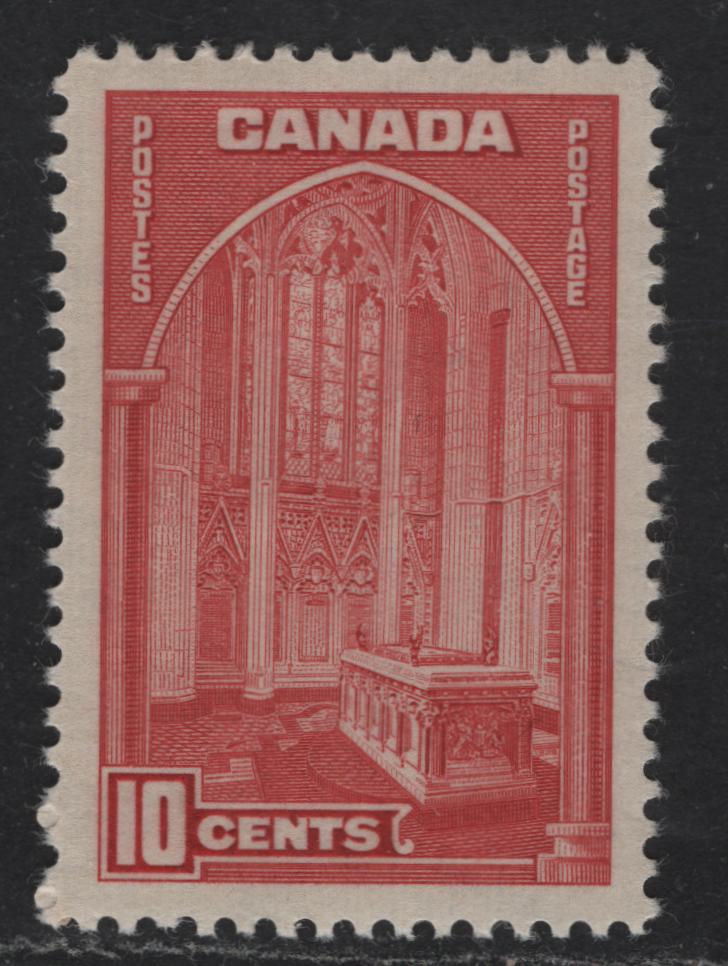 Canada #241 10c Carmine Memorial Chamber, 1938 Pictorial Issue, A VFOG SIngle With Paper/Gum Type CBN-C