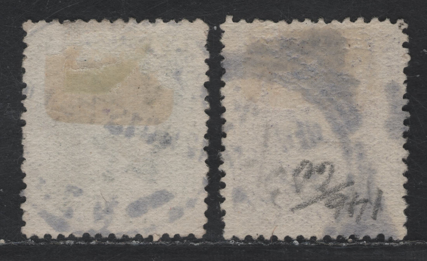 Lot 34 (C) New Zealand SG#416a, 417a 1/2d - 2d Gray Slate - Bright Violet King George V, 1915-1930 KGV Sideface Issue, 2 Fine/Very Fine Used Singles, Perf 14x14.5