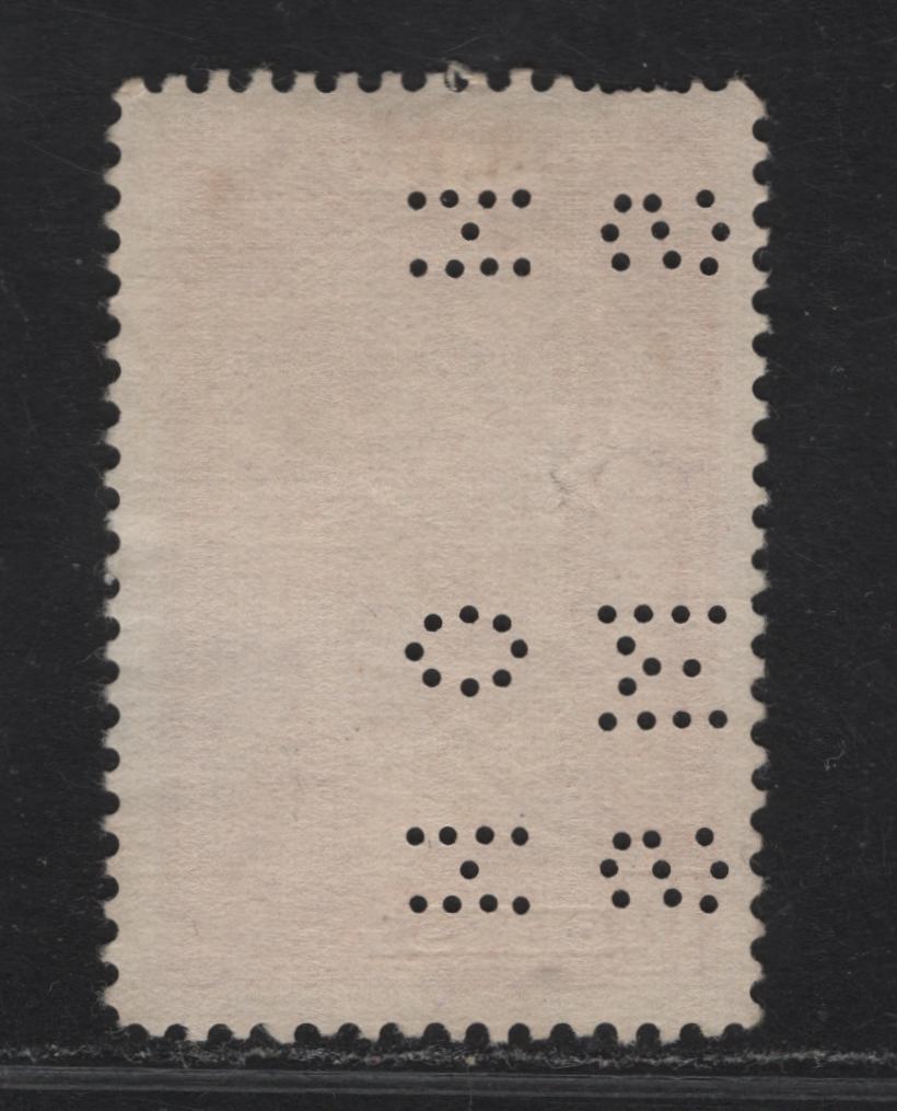 Lot 354 Canada #O9-241var 10c Carmine Memorial Chamber, 1938 Pictorial Issue, A Fine Used Single On Cream Paper, CBN-C With 4-Hole OHMS Perfin From Position 4. Two short perfs, but seems quite a bit scarcer than the white paper