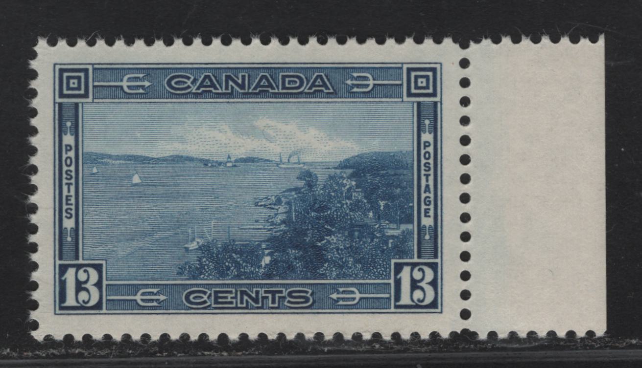 Lot 356 Canada #242 13c Deep Bright Blue Halifax Harbour, 1938 Pictorial Issue, A VFNH Single On Paper/Gum Type CBN-L. Small Internal Gum Wrinkle