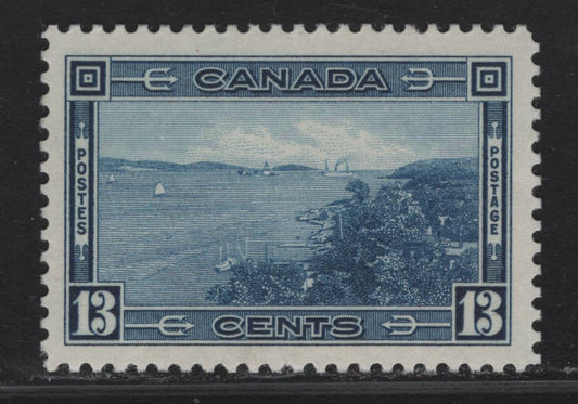 Lot 360 Canada #242 13c Deep Bright Blue Halifax Harbor, 1938 Pictorial Issue, A VFOG Single, Paper/Gum Type CBN-M, Perf 11.85x12