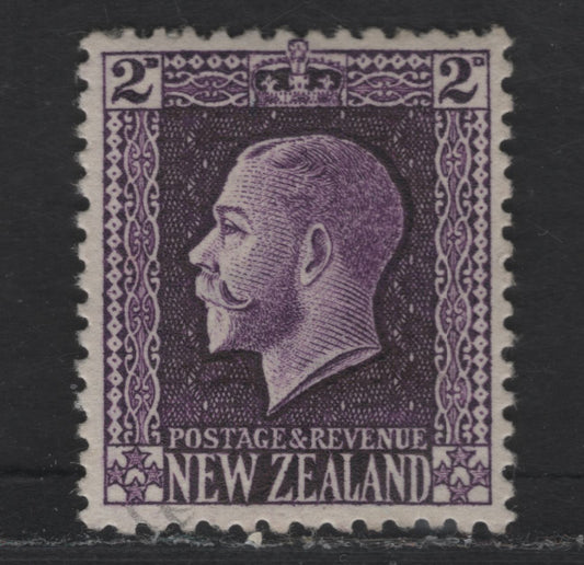 Lot 36 New Zealand SG#417A 2d Bright Violet King George V, 1915-1930 KGV Sideface Issue, A Very Fine Used Single, Perf 14x14.5, Very Light Cancel At  Lower Left
