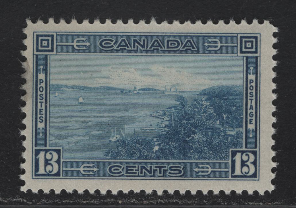 Lot 362 Canada #242 13c Deep Bright Blue Halifax Harbor, 1938 Pictorial Issue, A FOG Single, Paper Type CBN-O, Perf 11.9x12, Small Gum Soak In Left Margin.