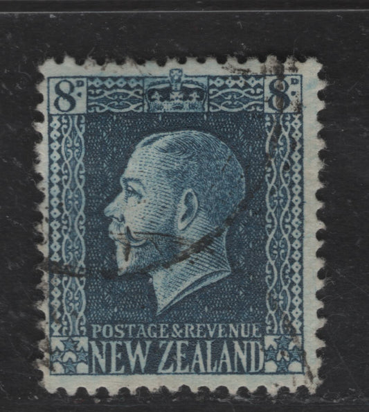 Lot 40 (C) New Zealand SG#427a 8d Indigo Blue King George V, 1915-1930 KGV Sideface Issue, A Fine Used Single, Perf 14x14.5