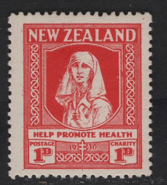 Lot 65 New Zealand SG#545 1d+1d Scarlet Smiling Boy, 1929-1930 Anti-Tuberculosis Fund, A FNH Single