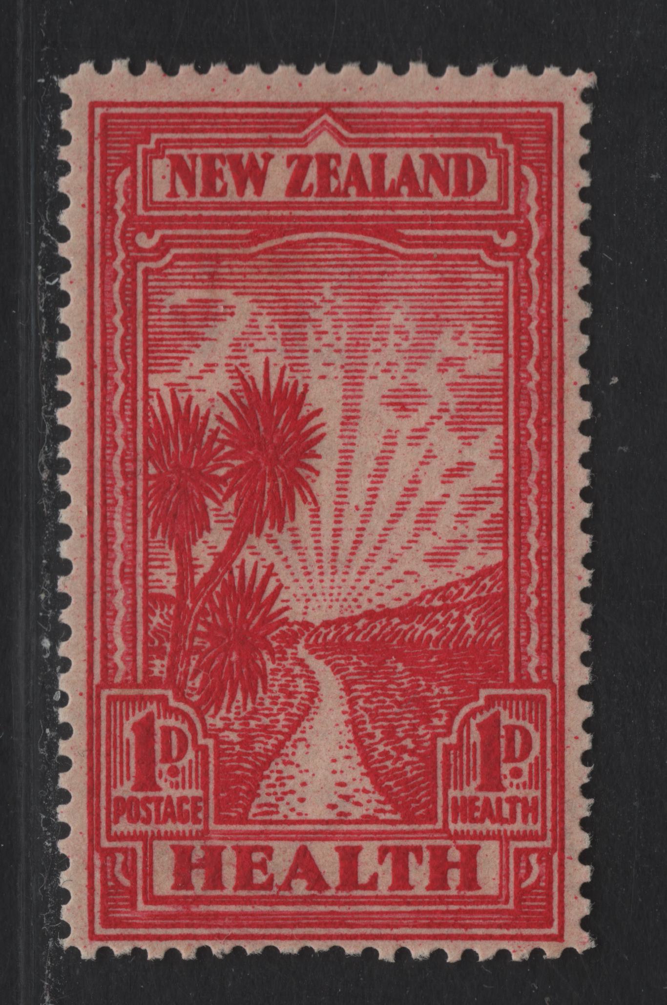 New Zealand SG#553 1d+1d Carmine The Path ro Health, 1932 Health Issue, A VFNH Single