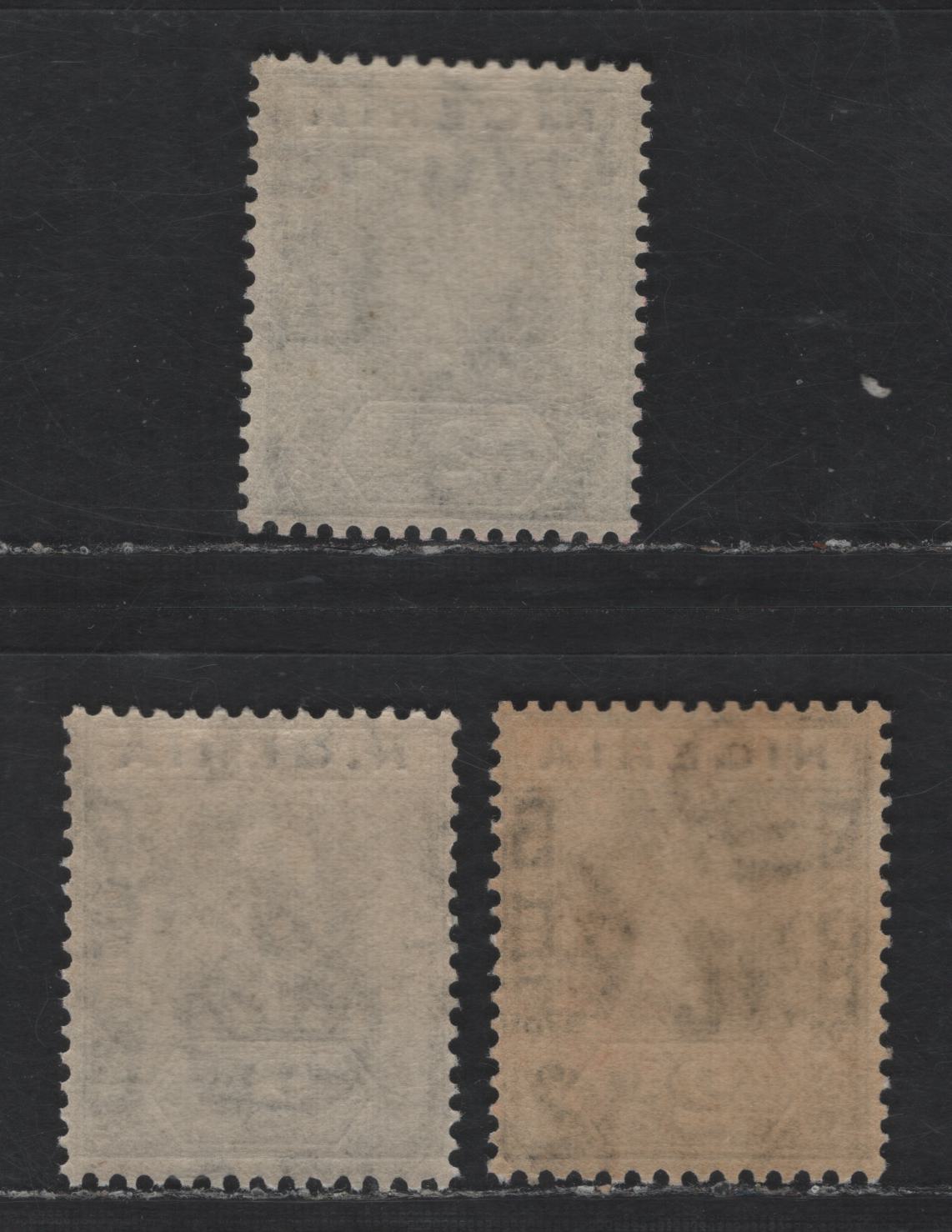 Lot 173 Nigeria SG#18-a 2d Gray - Greenish Slate King George V, 1921-1932 KGV Imperium Keyplate Issue, Wmk Multiple Script CA, 3 FNH Singles