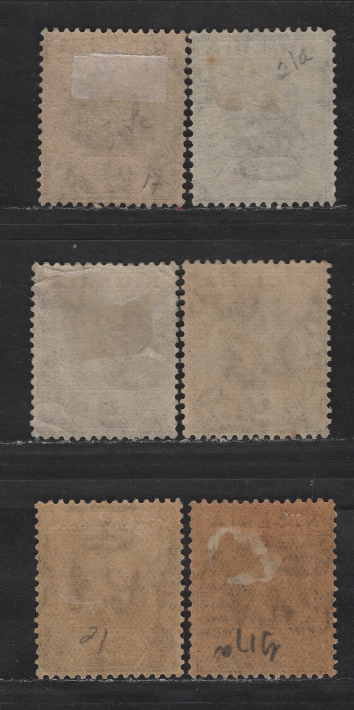 Nigeria SG#18-a 2d Deep Gray - Pale Gray Blue King George V, 1921-1932 KGV Imperium Keyplate Issue, Wmk Multiple Script CA, 6 F/VFOG Singles, Die 2