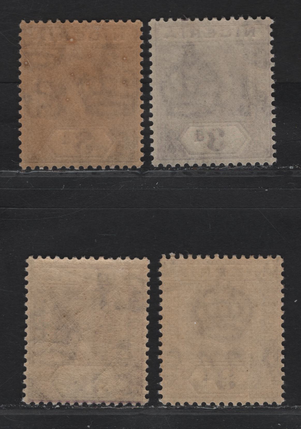Lot 201 Nigeria SG#22-a 3d Brownish Prurple - Pale Purple King George V, 1921-1932 KGV Imperium Keyplate Issue, Wmk Multiple Script CA, 3 F/VFNH Singles, Dies 1 & 2, Pale Purple Die 2 Has A Vertical Gum Crease