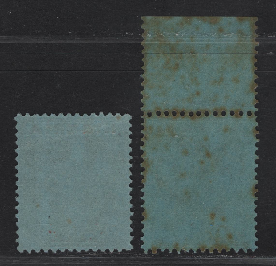 Lot 228 Nigeria SG#27 2/6 Black & Red - Gray Black & Scarlet King George V, 1921-1932 KGV Imperium Keyplate Issue, Wmk Multiple Script CA, 2 FNH Singles Gray Blue & Prussian Blue Papers, Die 2,, Distinctly Different From The Shades In Lot 227.
