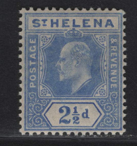 (C) St Helena SG#64 2.5d Blue King Edward VII, 1908 King Edward VII Imperium Keyplate Issue, A VFNH Single, Multiple Crown CA Wmk