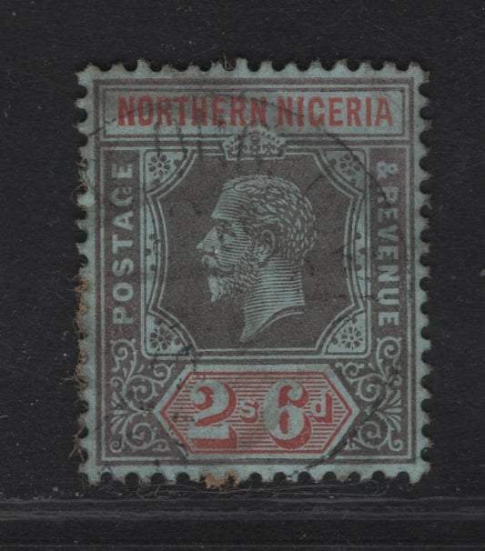 Lot 302 Northern Nigeria SG#49 2/6 Deep Gray & Dull Red King George V, 1912 KGV Imperium Keyplate Issue, A Very Fine Used Single, Gray Blue Paper
