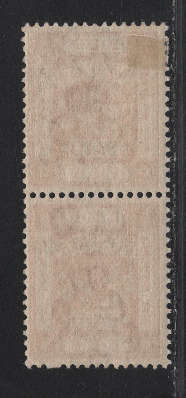 Lot 113 Palestine SG#9a/9mp 5m Orange EFF, 1918 EEF Issue, A VFOG Pair, Missing Perf On Lower Stamp