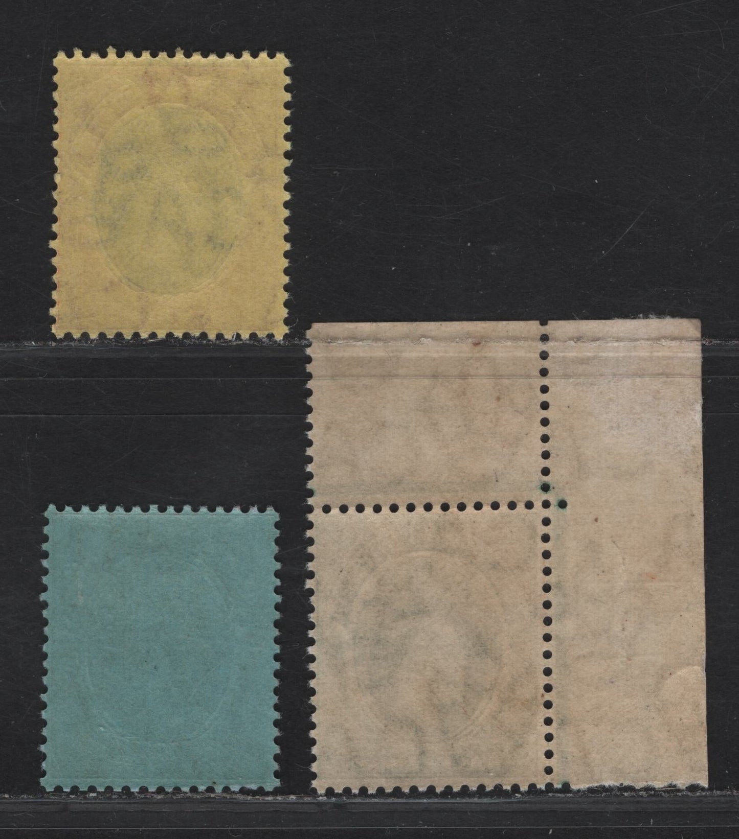 Lot 156 Southern Nigeria SG#45, 50, 53 1/2d - 2/6 Deep Green - Black & Red on Blue King George V, 1912 KGV Keyplate Issue, 3 FNH Singles