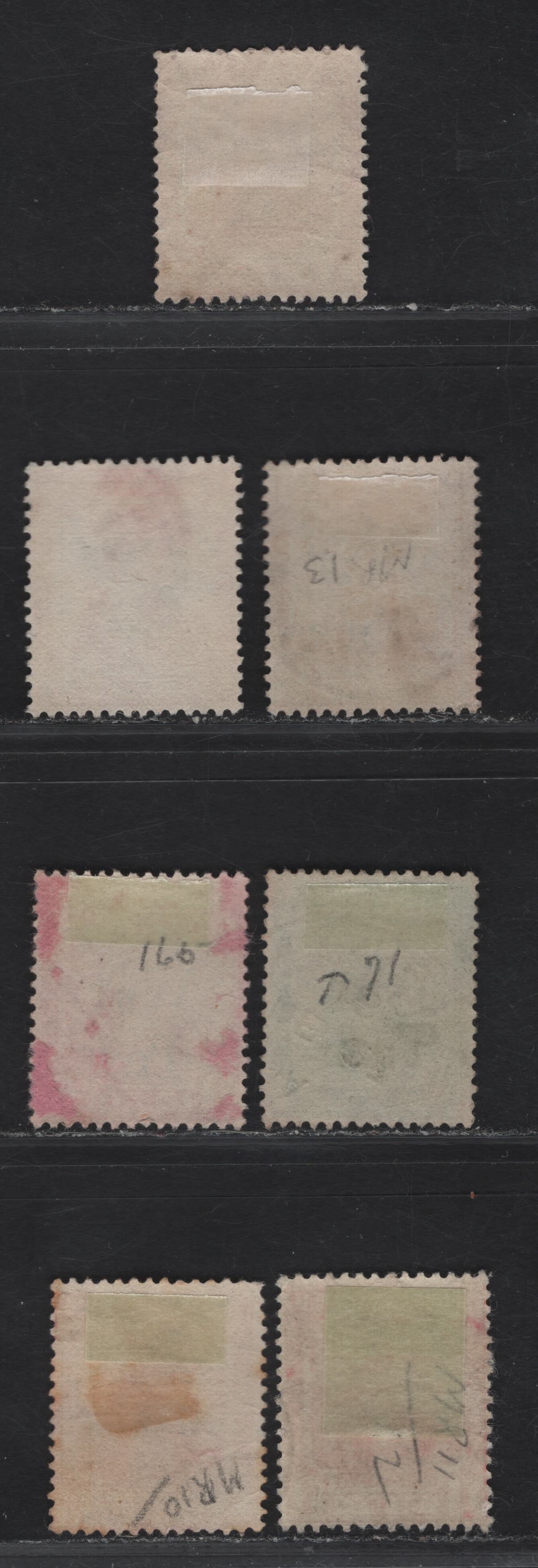 Lot 182 Trinidad & Tobago SG#178b,189, 188, 187, 185, 186, 178 1d - 2.5d Scarlet - Green Britannia, 1917-1918 War Tax Overprints, 7 Fine/Very Fine Used Singles , ,
