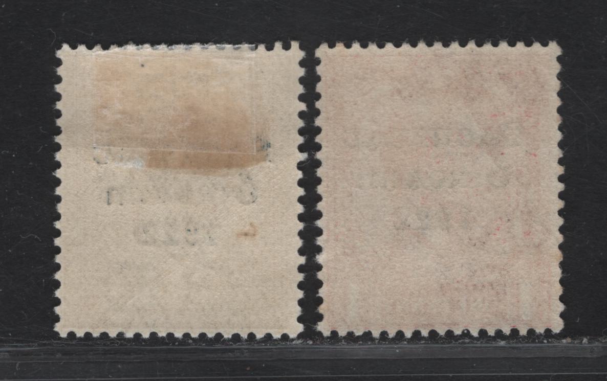 Lot 20 Ireland SG#53 1d Scarlet - Bistre King George V, 1922-1923 KGV Profile Heads Issue, 2 VFNH/FOG Singles, Thom Irish Gree State Overprint