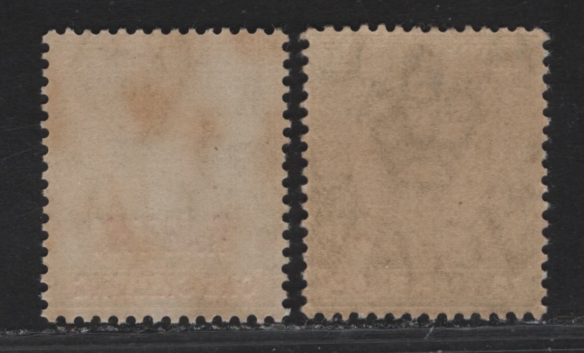 Lot 35 (C) Bahamas SG#83, 99 2d - 1/- Gray - Gray & Carmine King George V, 1912-1918 KGV Profile Heads Issue, 2 VFNH Singles, Multiple Crown CA Wmk