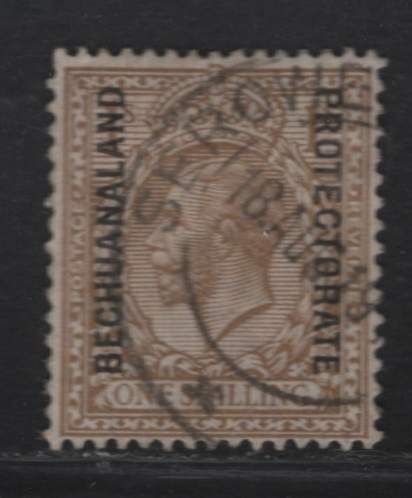 Lot 5 (C) Bechuanaland Protectorate SG#82 1/- Bistre King George V, 1913-1924 KGV Profile Heads Issue, A Very Fine Used Single, Simple Cypher Wmk, August 1918 Cancellation Date, Confirming That It Is The Early Shade.