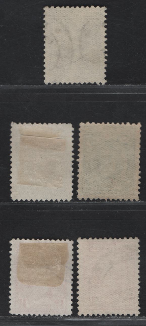 Southern Rhodesia SG#15-16c 1/2d - 1.5d Green - Chocolate King George V, 1931-1937 KGV Portrait Issue, 5 Fine Used Singles, Line & Comb Perf 12, Horizontal & Vertical Wove Papers