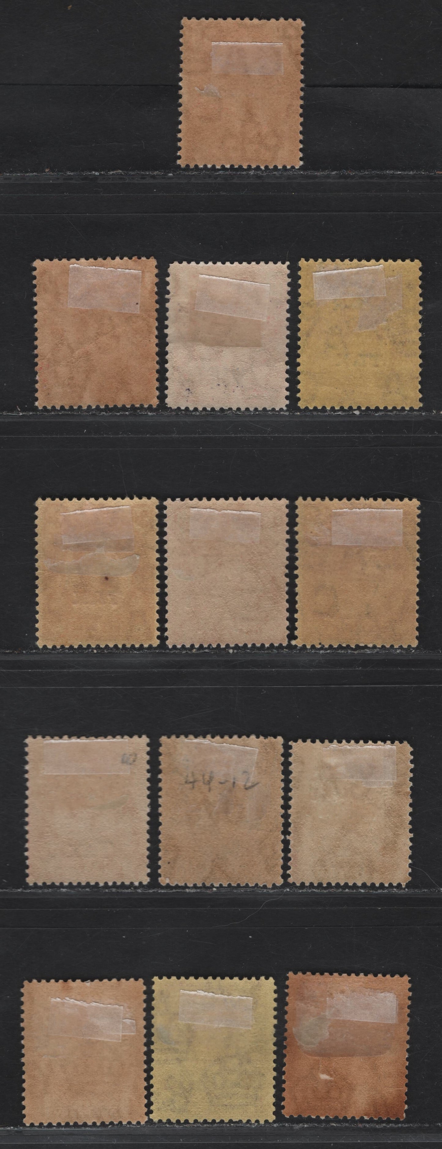 Lot 198 Turks & Caicos SG#143, 147-152, 162, 176-177, 180-181 1d - 3d Red - Bright Blue King George V, 1917-1928 War Tax - KGV Profile Heads Issues, 13 F/VFOG Singles, Script CA Wmk